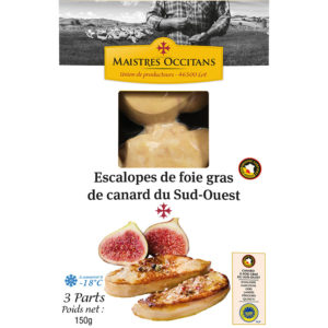 3 escalopes de foie gras de canard du Sud-Ouest surgelé