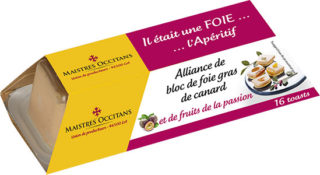 Alliance de bloc de foie gras de canard et de fruits de la passion mi-cuit 110g