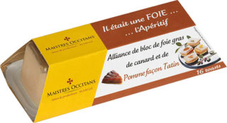 Alliance de bloc de foie gras de canard et de pommes façon tatin mi-cuit 110g