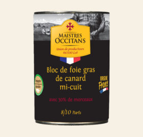 Bloc de foie gras de canard avec 30% de morceaux mi-cuit 400g