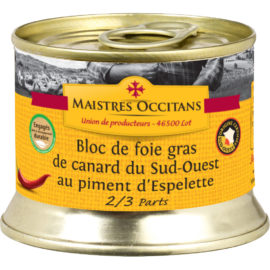 Bloc de foie gras de canard du Sud-Ouest au piment d'Espelette 140g