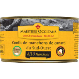 Confit de manchons de canard du Sud-Ouest 8 -10 manchons 1240g