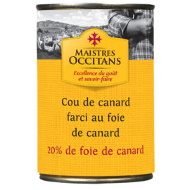 Cou de canard farci au foie gras (20% de foie gras) 380g