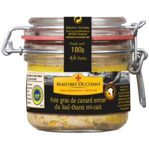 Foie gras de canard entier du Sud-Ouest mi-cuit 180g