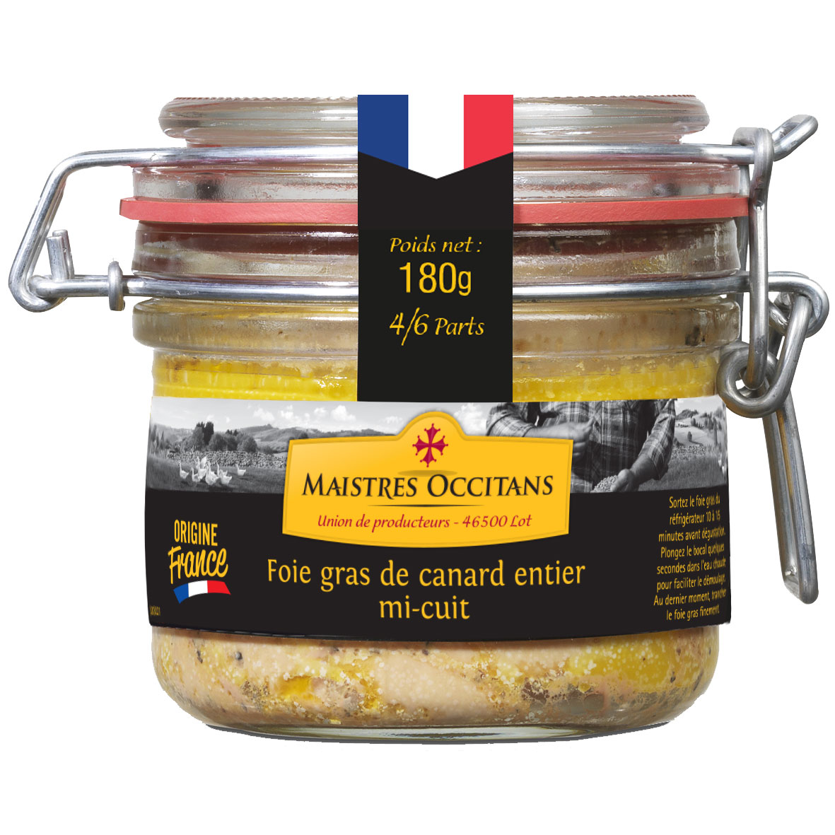Foie gras de canard entier mi-cuit 180g - Maistres Occitans
