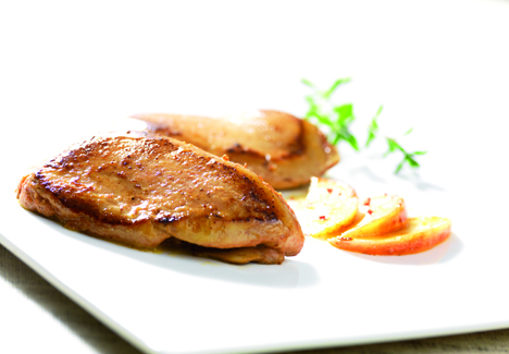 Escalopes de foie de canard aux pommes