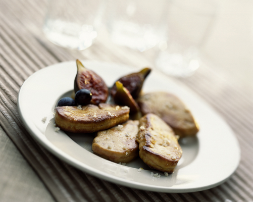 Escalopes de foie de canard poêlées aux figues et Banuyls