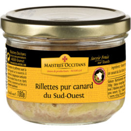 Rillettes pur canard du Sud-Ouest au foie gras (20% de foie gras de canard) 180g