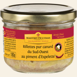 Rillettes pur canard du Sud-Ouest au piment d'Espelette 180g