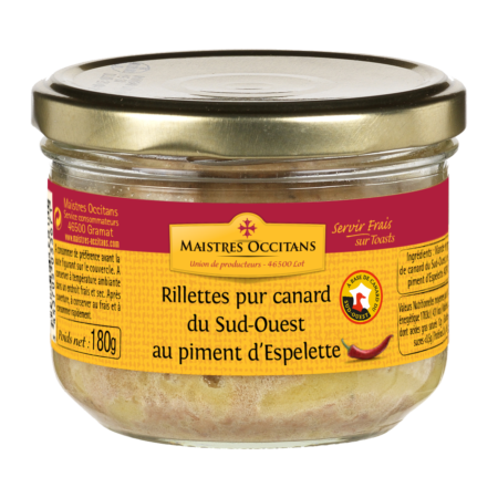 Rillettes pur canard du Sud-Ouest au piment d'Espelette