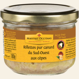 Rillettes pur canard du Sud-Ouest aux cèpes 180g