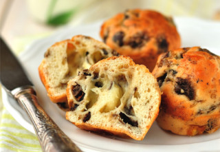 muffins aux gésiers de canard et aux champignons